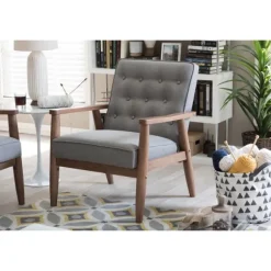 Kirkland's Home Accent Chairs-Button-Tufted Sawyer Accent Chair