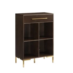 Kirkland's Home Bookshelves-Cadence Gold Record Storage Bookcase