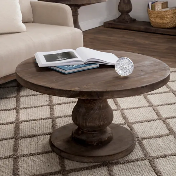 Kirkland's Home Coffee Tables-Calie Reclaimed Pine Round Coffee Table