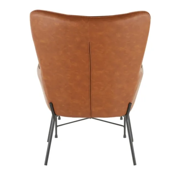 Kirkland's Home Accent Chairs-Camel Faux Leather 2-Pc. Chair And Ottoman Set