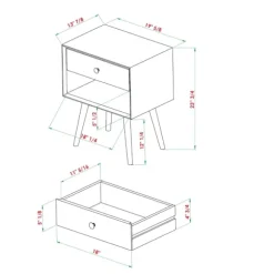 Kirkland's Home Nightstands-Caramel 1-Drawer Mid Century Nightstand