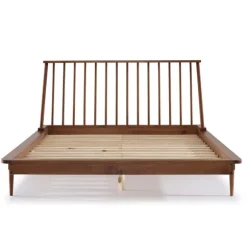 Kirkland's Home Beds & Headboards-Caramel Mid-Century Modern Queen Bed Frame