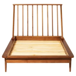 Kirkland's Home Beds & Headboards-Caramel Mid-Century Modern Twin Bed Frame