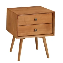 Kirkland's Home Nightstands-Caramel Mid-Century Nightstand