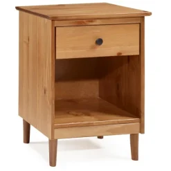 Kirkland's Home Nightstands-Caramel One-Drawer Wood Nightstand