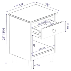 Kirkland's Home Nightstands-Caramel One-Drawer Wood Nightstand