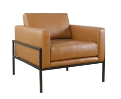 Kirkland's Home Accent Chairs-Carmel Vegan Leather Club Accent Chair