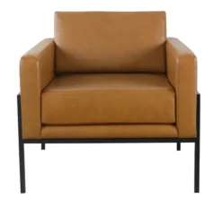 Kirkland's Home Accent Chairs-Carmel Vegan Leather Club Accent Chair