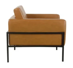 Kirkland's Home Accent Chairs-Carmel Vegan Leather Club Accent Chair