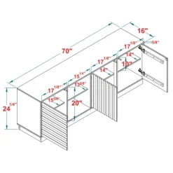 Kirkland's Home Tv Stands & Media Consoles-Carmel Wood Grooved Doors Tv Stand