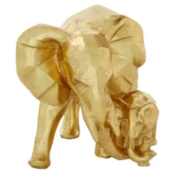 Kirkland's Home Statues & Figurines-Carved Elephant Family Statue