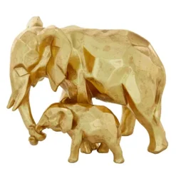 Kirkland's Home Statues & Figurines-Carved Elephant Family Statue