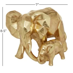 Kirkland's Home Statues & Figurines-Carved Elephant Family Statue