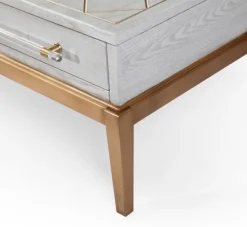 Kirkland's Home Coffee Tables-Carved Graphite And Gold 2-Drawer Coffee Table