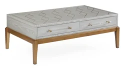 Kirkland's Home Coffee Tables-Carved Graphite And Gold 2-Drawer Coffee Table