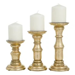 Kirkland's Home Candle Holders-Carved Mango Wood Candle Holders, Set Of 3