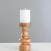 Kirkland's Home Candle Holders-Carved Natural Mango Wood Candle Holder, 8 In.