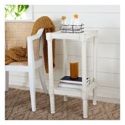 Kirkland's Home Accent & End Tables-Carved Pinewood Farmhouse Accent Table