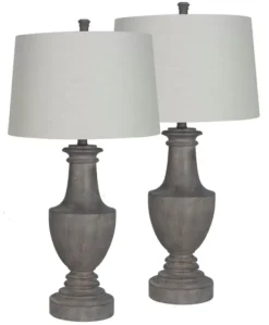 Kirkland's Home Table Lamps-Carved Urn Table Lamps, Set Of 2