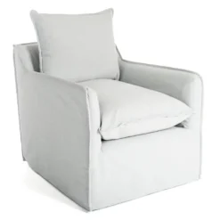 Kirkland's Home Accent Chairs-Celine Sky Swivel Down Armchair