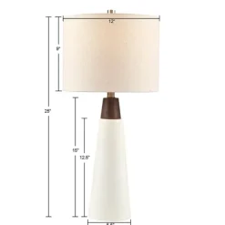 Kirkland's Home Table Lamps-Ceramic And Wood Cone Table Lamp