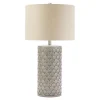 Kirkland's Home Table Lamps-Ceramic Embossed Geometric Table Lamp