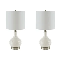 Kirkland's Home Table Lamps-Ceramic Embossed Table Lamp