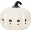 Kirkland's Home Lanterns-Ceramic Leaf Pre-Lit Pumpkin Lantern
