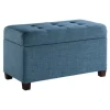 Kirkland's Home Benches & Ottomans-Cerulean Tufted Upholstered Storage Ottoman