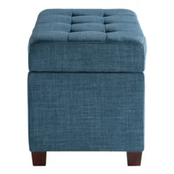 Kirkland's Home Benches & Ottomans-Cerulean Tufted Upholstered Storage Ottoman