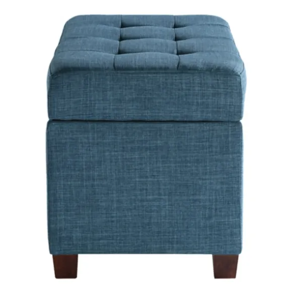 Kirkland's Home Benches & Ottomans-Cerulean Tufted Upholstered Storage Ottoman