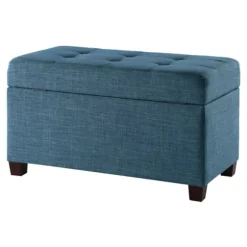 Kirkland's Home Benches & Ottomans-Cerulean Tufted Upholstered Storage Ottoman