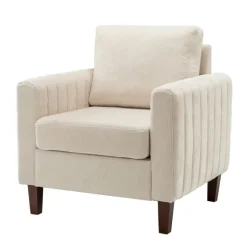Kirkland's Home Accent Chairs-Channel Tufted Velvet Club Accent Chair
