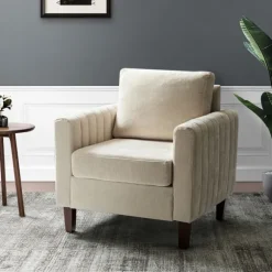 Kirkland's Home Accent Chairs-Channel Tufted Velvet Club Accent Chair