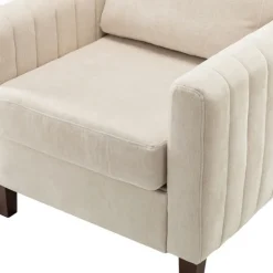 Kirkland's Home Accent Chairs-Channel Tufted Velvet Club Accent Chair