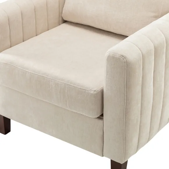 Kirkland's Home Accent Chairs-Channel Tufted Velvet Club Accent Chair