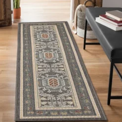 Kirkland's Home Outdoor Rugs-Charcoal Diamond Nile Indoor/Outdoor Runner, 1X7