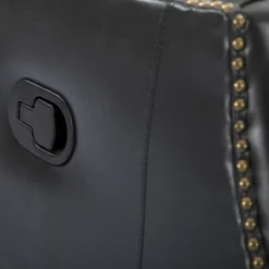 Kirkland's Home Accent Chairs-Charcoal Genuine Leather Swivel Recliner