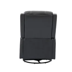 Kirkland's Home Accent Chairs-Charcoal Genuine Leather Swivel Recliner