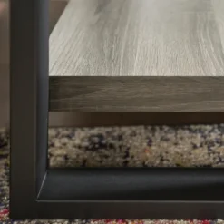 Kirkland's Home Accent & End Tables-Charcoal Industrial Metal And Wood Accent Table