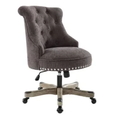 Kirkland's Home Office Furniture-Charcoal Miller Tufted Office Chair