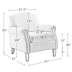 Kirkland's Home Accent Chairs-Charcoal Nailhead Trim Armchair