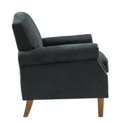 Kirkland's Home Accent Chairs-Charcoal Nailhead Trim Armchair