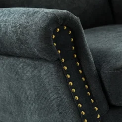 Kirkland's Home Accent Chairs-Charcoal Nailhead Trim Armchair
