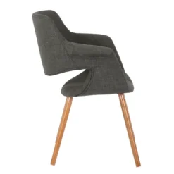 Kirkland's Home Accent Chairs-Charcoal Open Back Midcentury Accent Chair