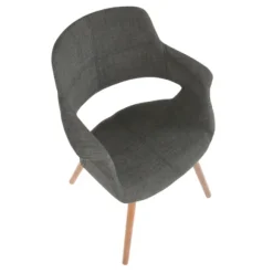 Kirkland's Home Accent Chairs-Charcoal Open Back Midcentury Accent Chair