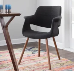 Kirkland's Home Accent Chairs-Charcoal Open Back Midcentury Accent Chair