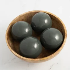 Kirkland's Home Bowl Filler-Charcoal 4-Pc. Solid Porcelain Orb Set