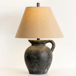 Kirkland's Home Table Lamps-Charcoal Vase Table Lamp