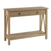 Kirkland's Home Console Tables-Charleston Rustic Gray Console Table With Shelf